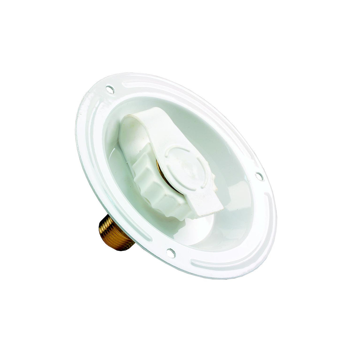 JR Products 62125 RV City Water Dish with White Metal Finish