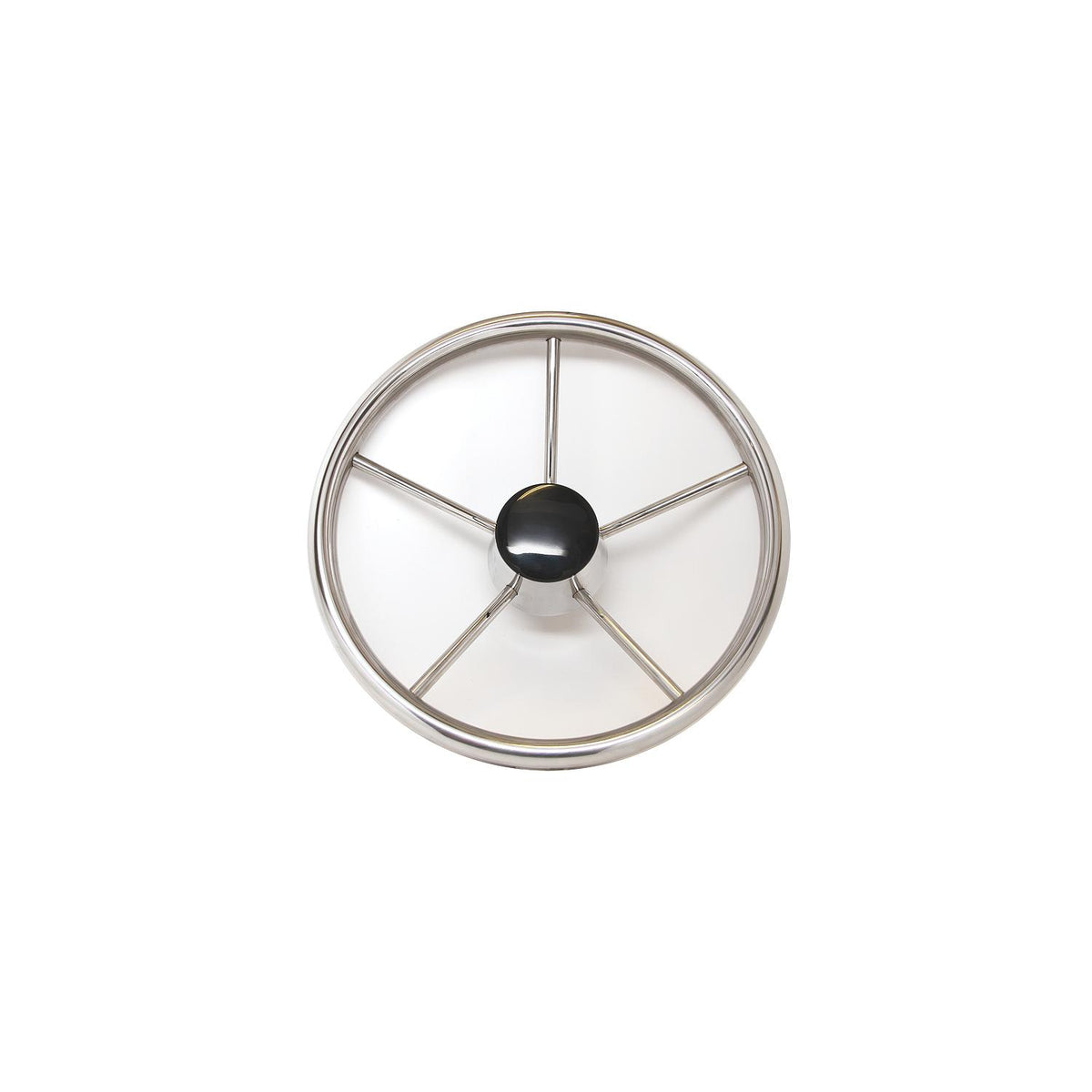 SeaDog 230212 12", 5-Spoke Stainless Steering Wheel w/Plastic Center Cap, 25 Dish