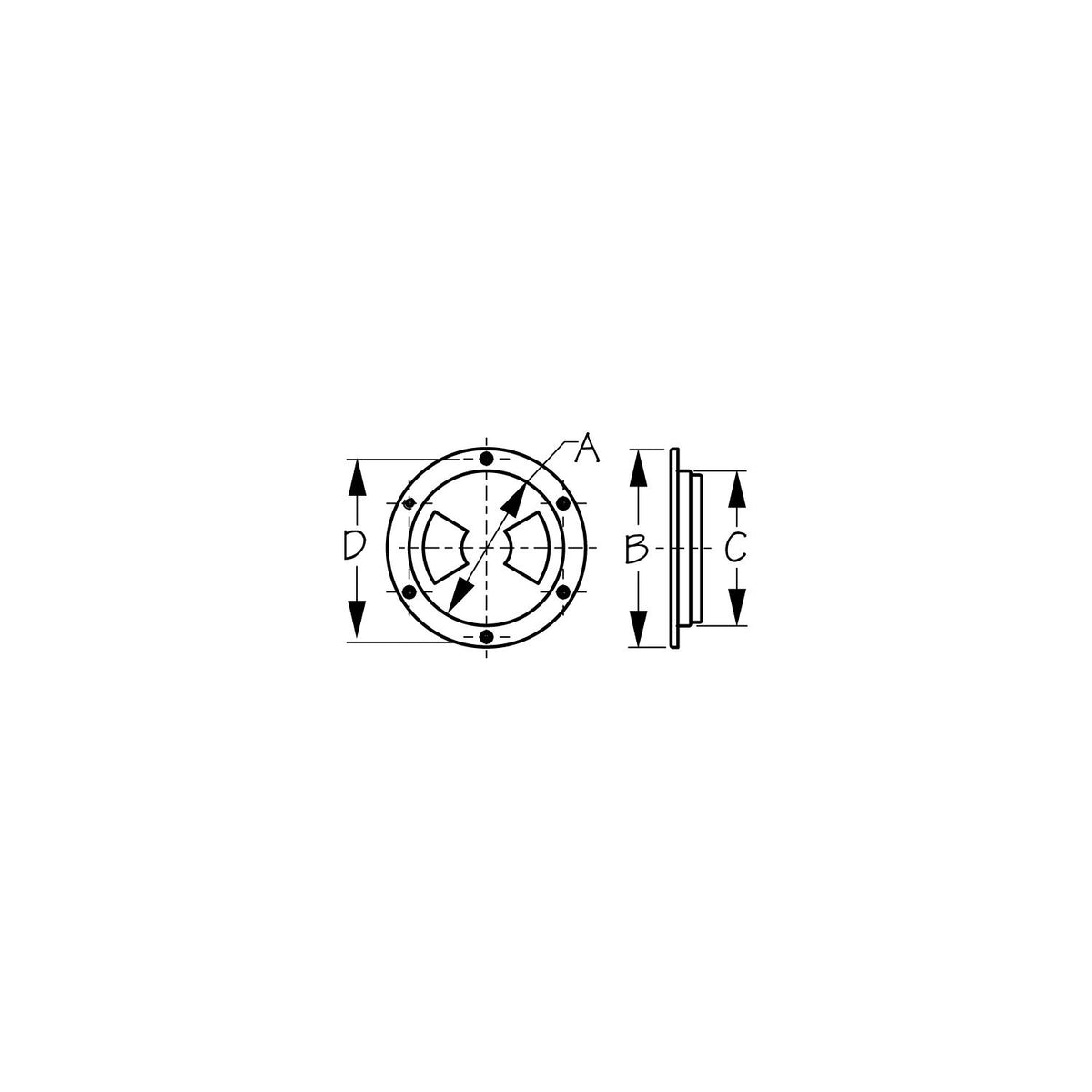SeaDog Quarter-Turn Deck Plate with Internal Collar | #8 Fastener | White Finish