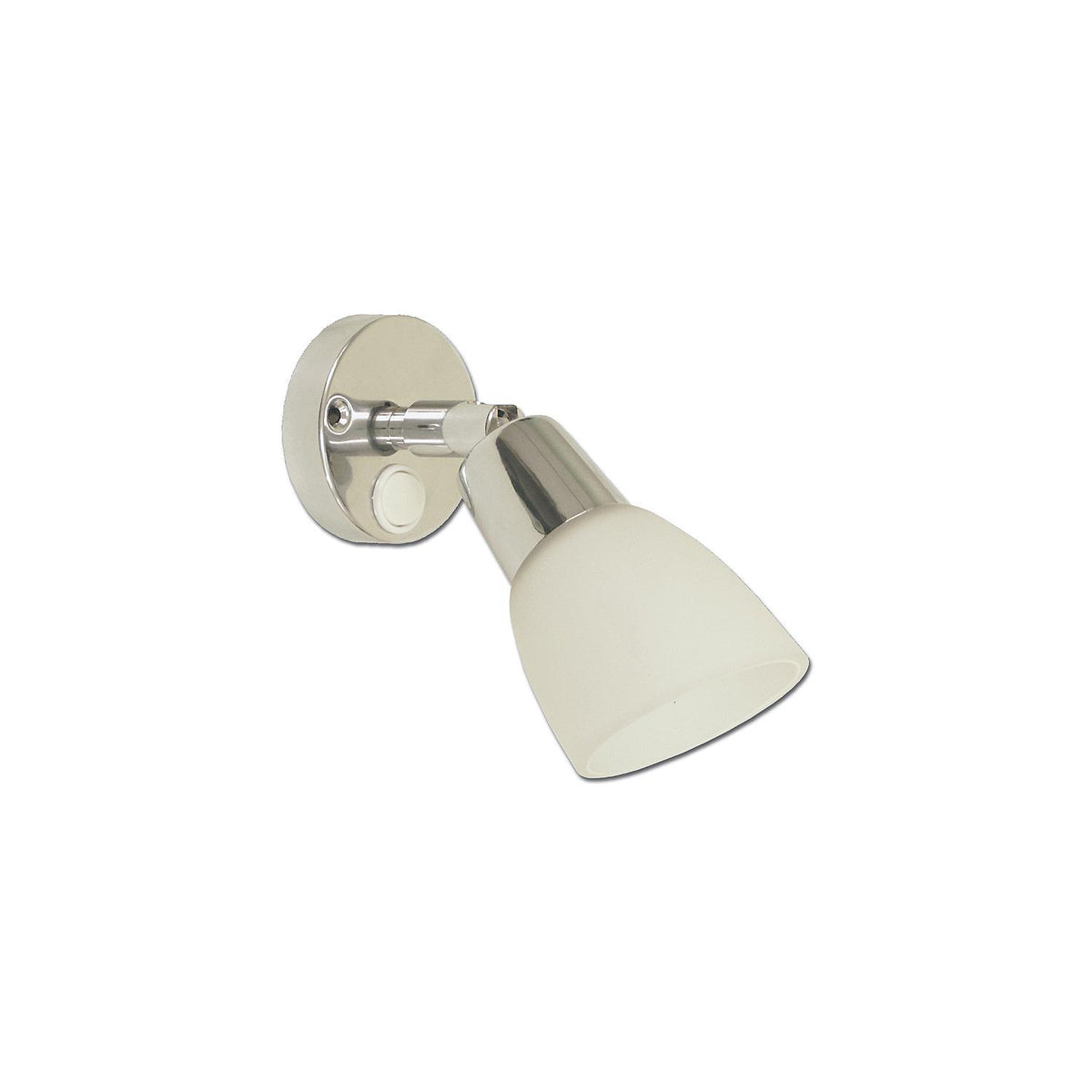 Scandvik 41365 LED Swivel Cabin and Reading Light With White Frosted Glass Shade