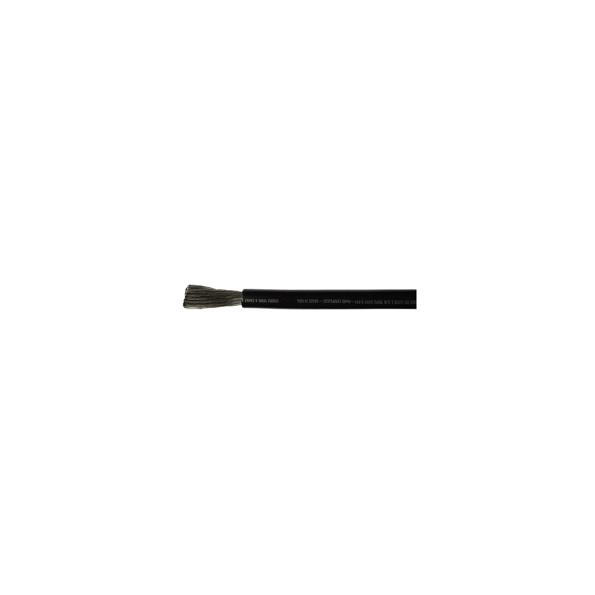 Cobra Wire A2110T07050FT Tinned Copper Battery Cable, 1/0, 50', Black