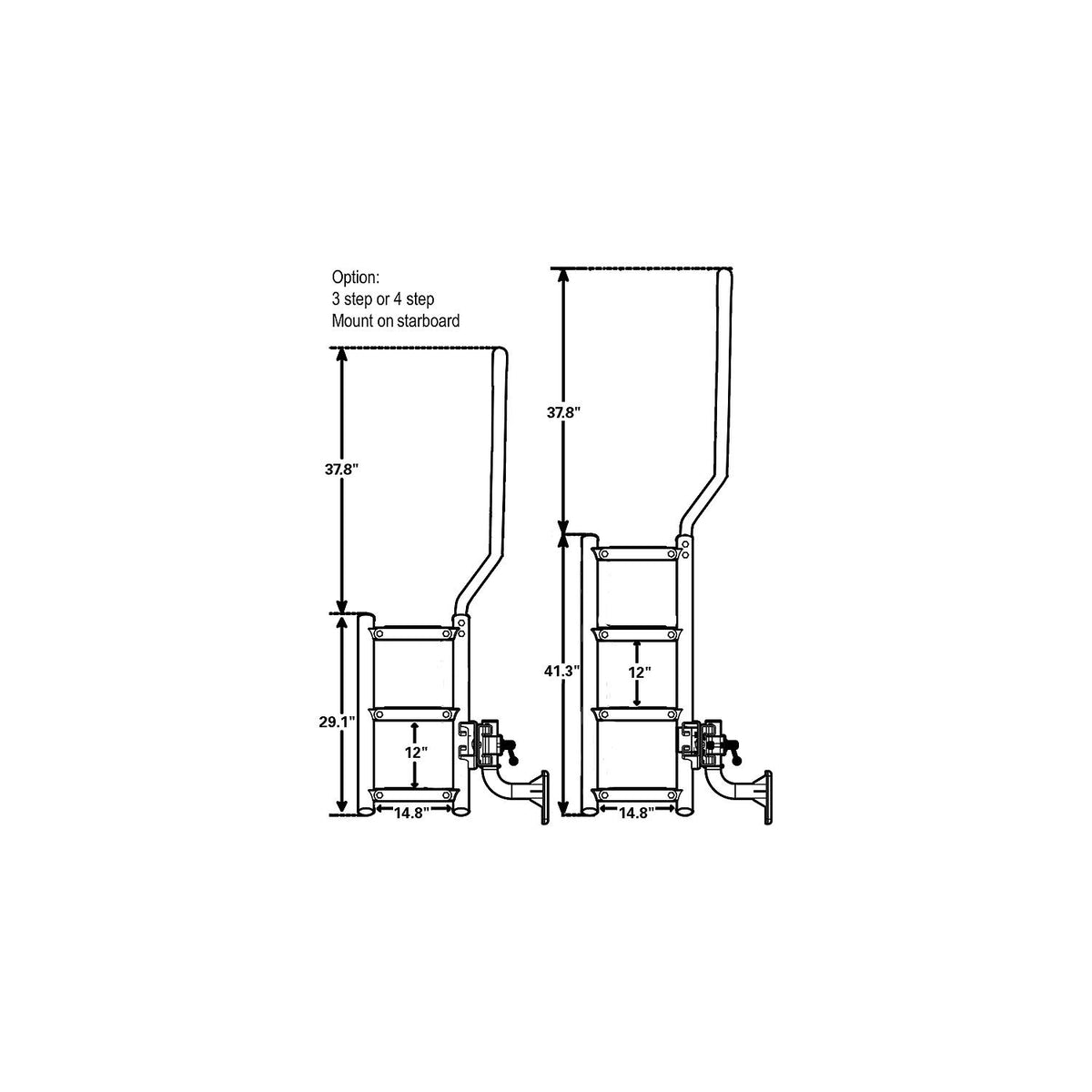 Quality Mark 28803 Bow Step, 4 Step Ladder