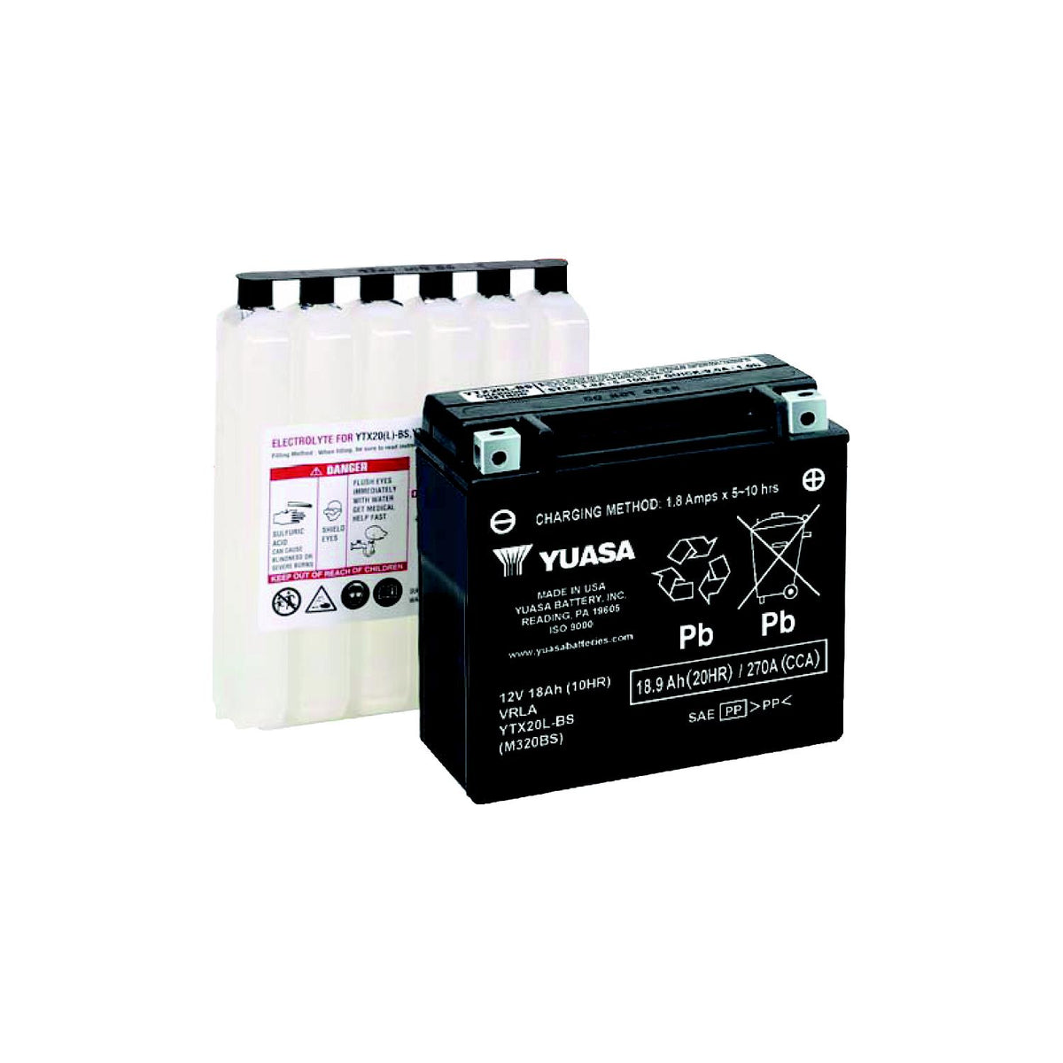 Yuasa YUAM320BS Maintenance Free Battery - Fresh Pack
