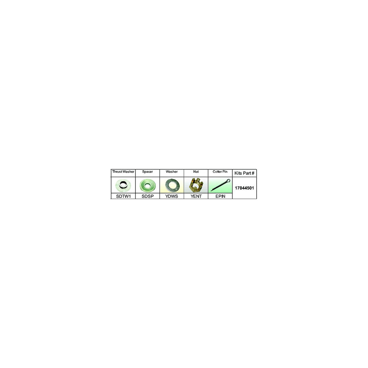 Solas 17011501 Fixed Hub Prop Hardware Kit - Suzuki, Type D