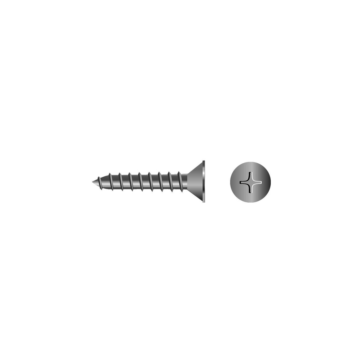 Phillips Tapping Screws - Flat Head, #12 x 4"