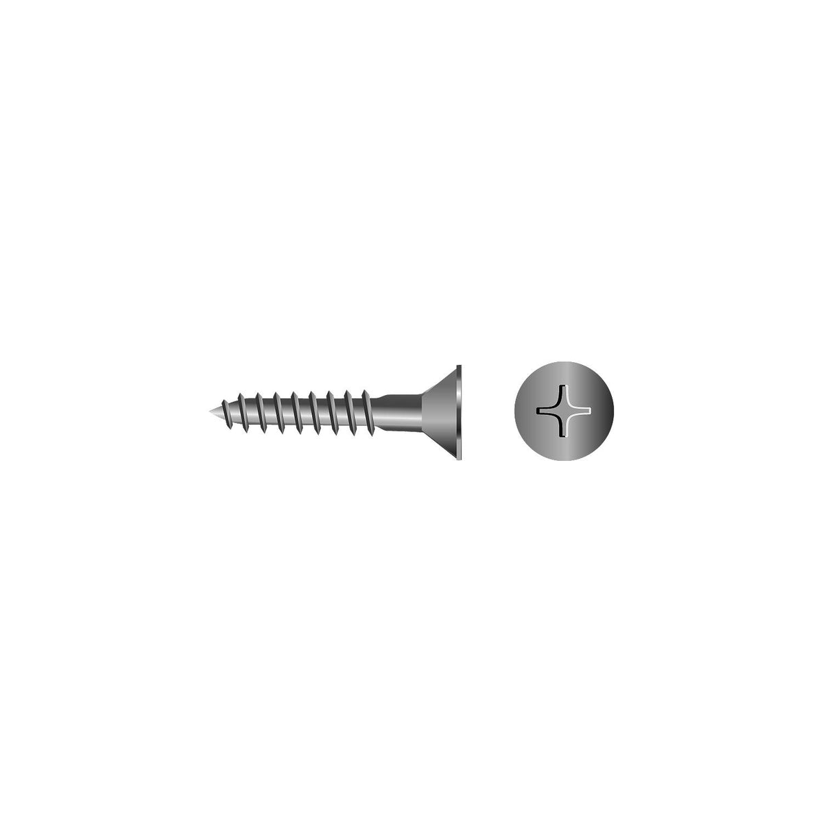 Phillips Wood Screw - Flat Head, #10 x 3"