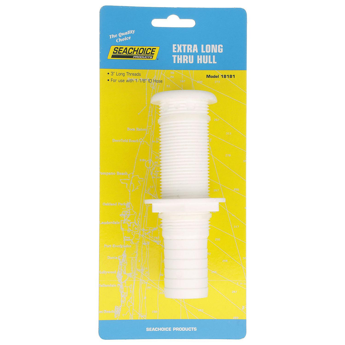 Seachoice Extra Long Plastic Thru-Hull, White