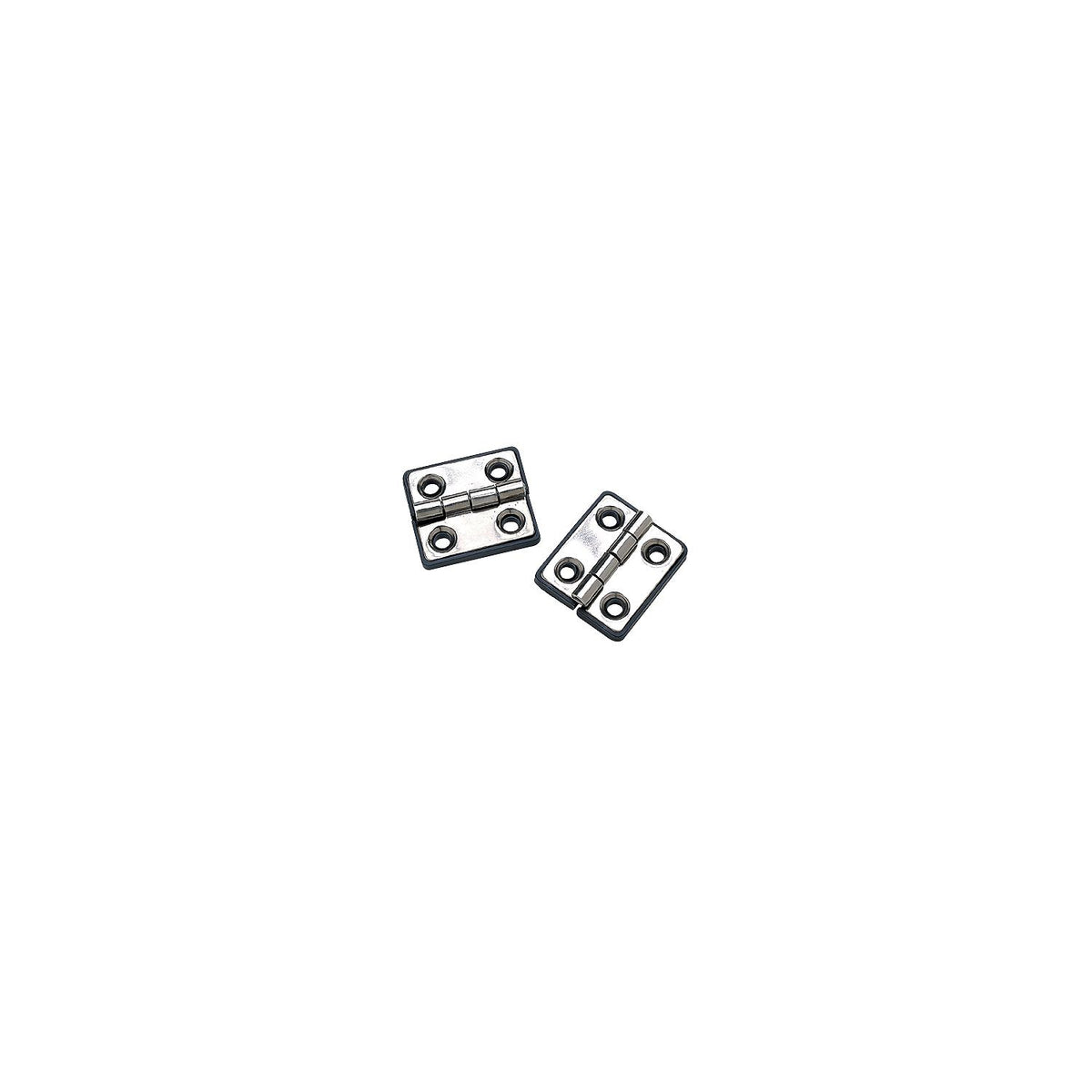 Seachoice 50-33951 (2) 1-5/16" x 1-1/2" Polished Stainless Steel Butt Hinges with Black Nylon Base Plate