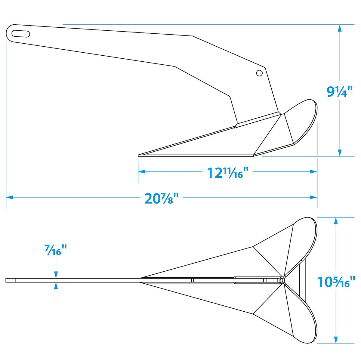 Seachoice Stainless Steel Plow Anchor, 14 lbs.