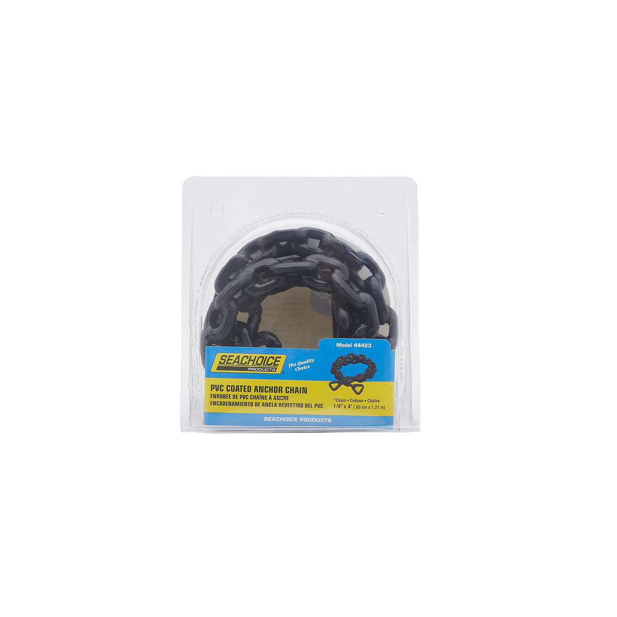 Seachoice Black PVC Coated Galvanized Anchor Lead Chain 1/4" x 4'
