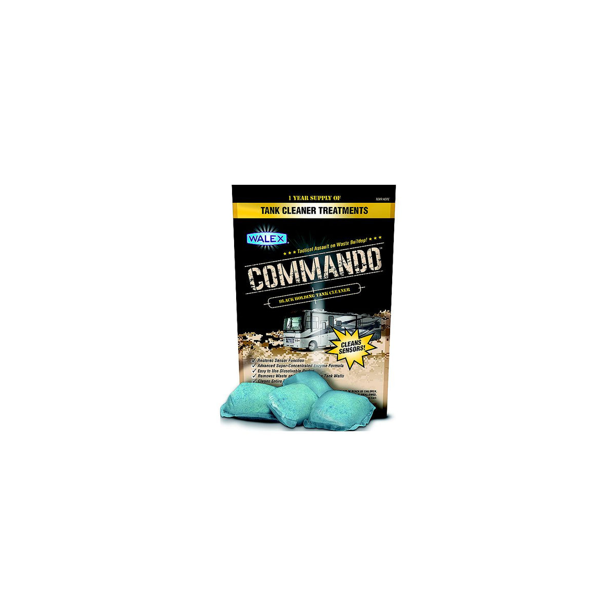 Walex Commando  Black Holding Tank Cleaner, 4/Pk