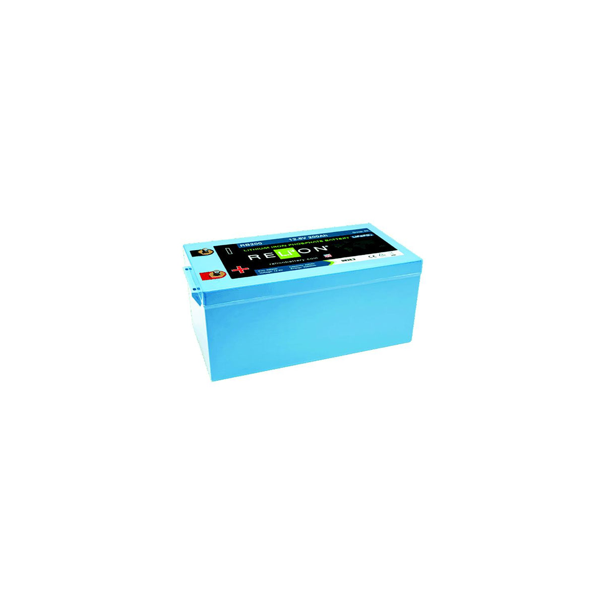 RELiON RB200 LiFePO4 Lithium Iron Phosphate 12V Battery, Group 8D