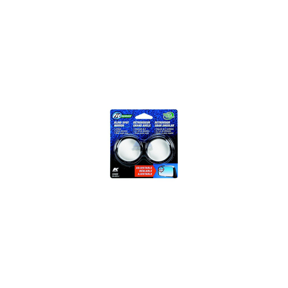 Captain Phab C0400 Stick-On Adjustable Mirror, 2/pk