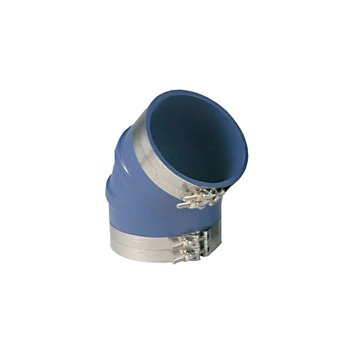 Trident 240V3000SS Blue "VHT" Silicone 45  Elbow w/T-Bold Clamps, 3"