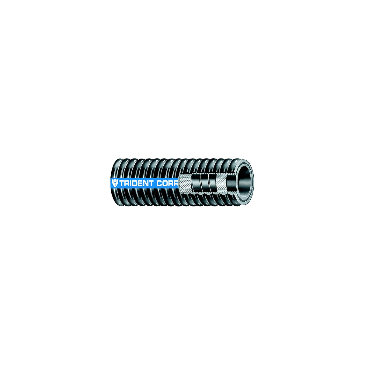 Trident 2523124 Flex Corrugated Hardwall Exhaust Hose, 3-1/2" x 12.5'