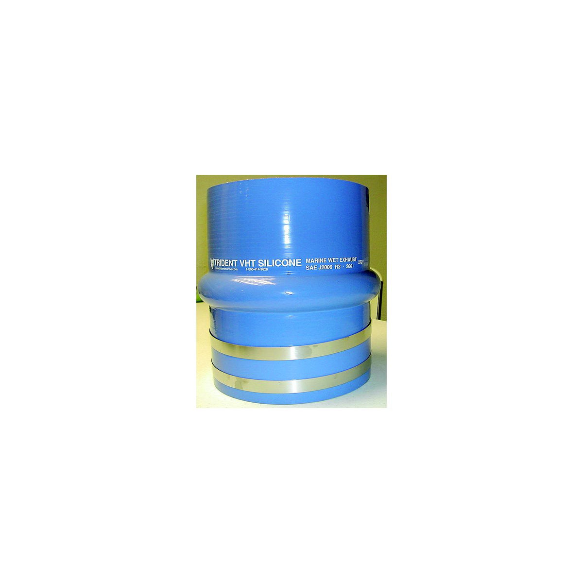 Blue Silicone "VHT" Single Hump Hose w/T-Bolt Clamps, 6"