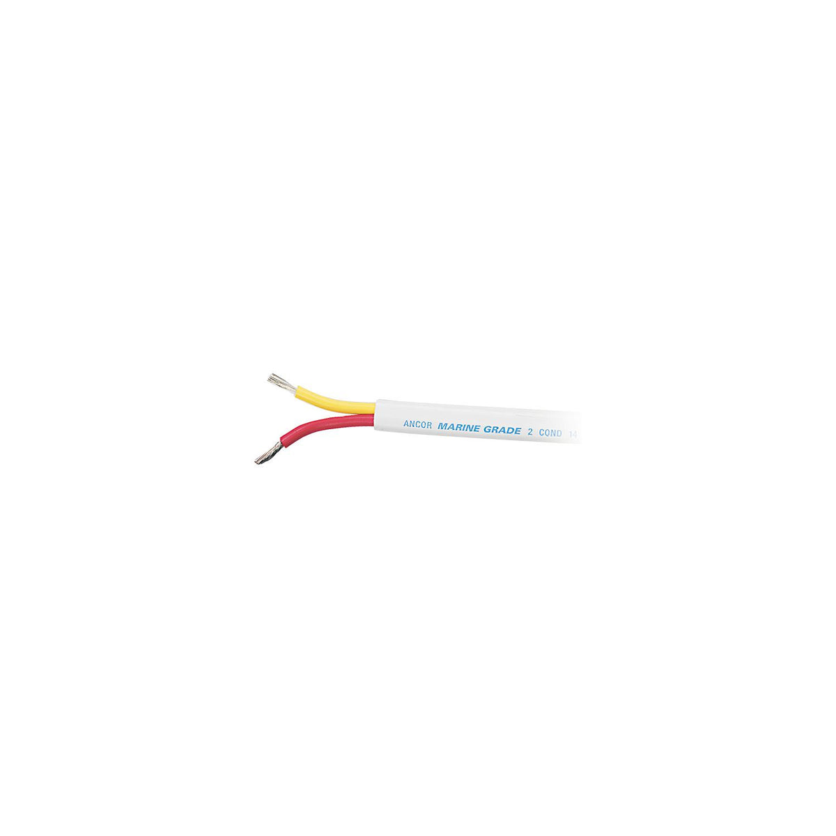 Ancor Marine Grade 124910 Tinned Duplex Safety Cable Red and Yellow With White Jacket, 18/2 Flat, 100'
