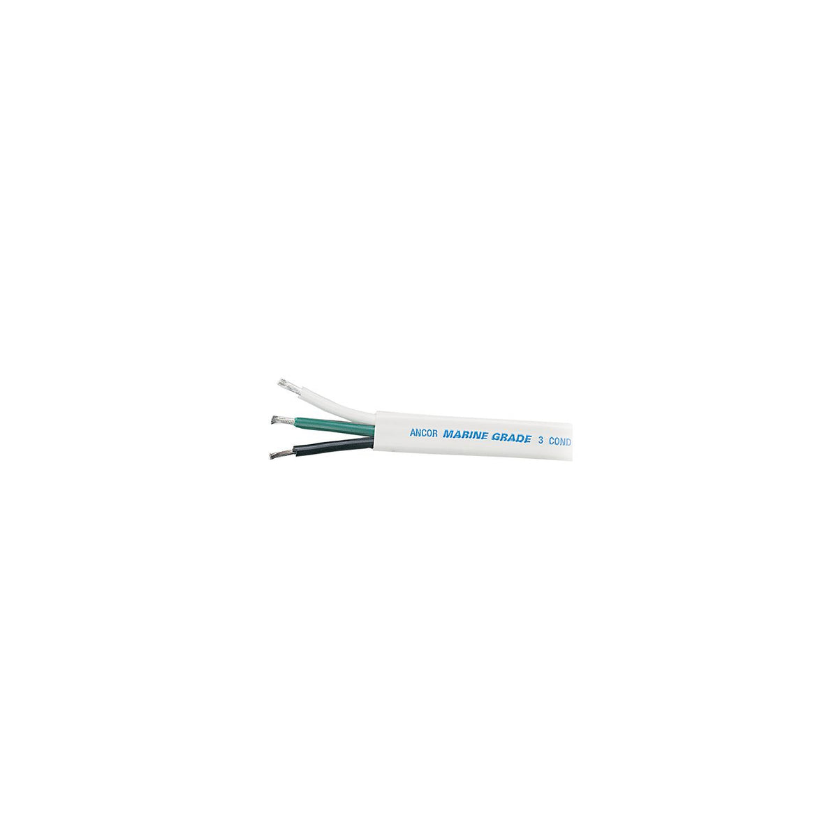 Ancor 130705 Marine Grade  Tinned Triplex Cable, Black/Green/White Conductors, 6/3 AWG, 50', White Jacket