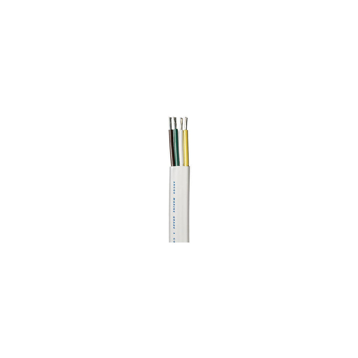 Ancor 154010 Marine Grade  Tinned Copper White Flat Signal Cable, 16/4 AWG, 100', Brown/Green/White/Yellow