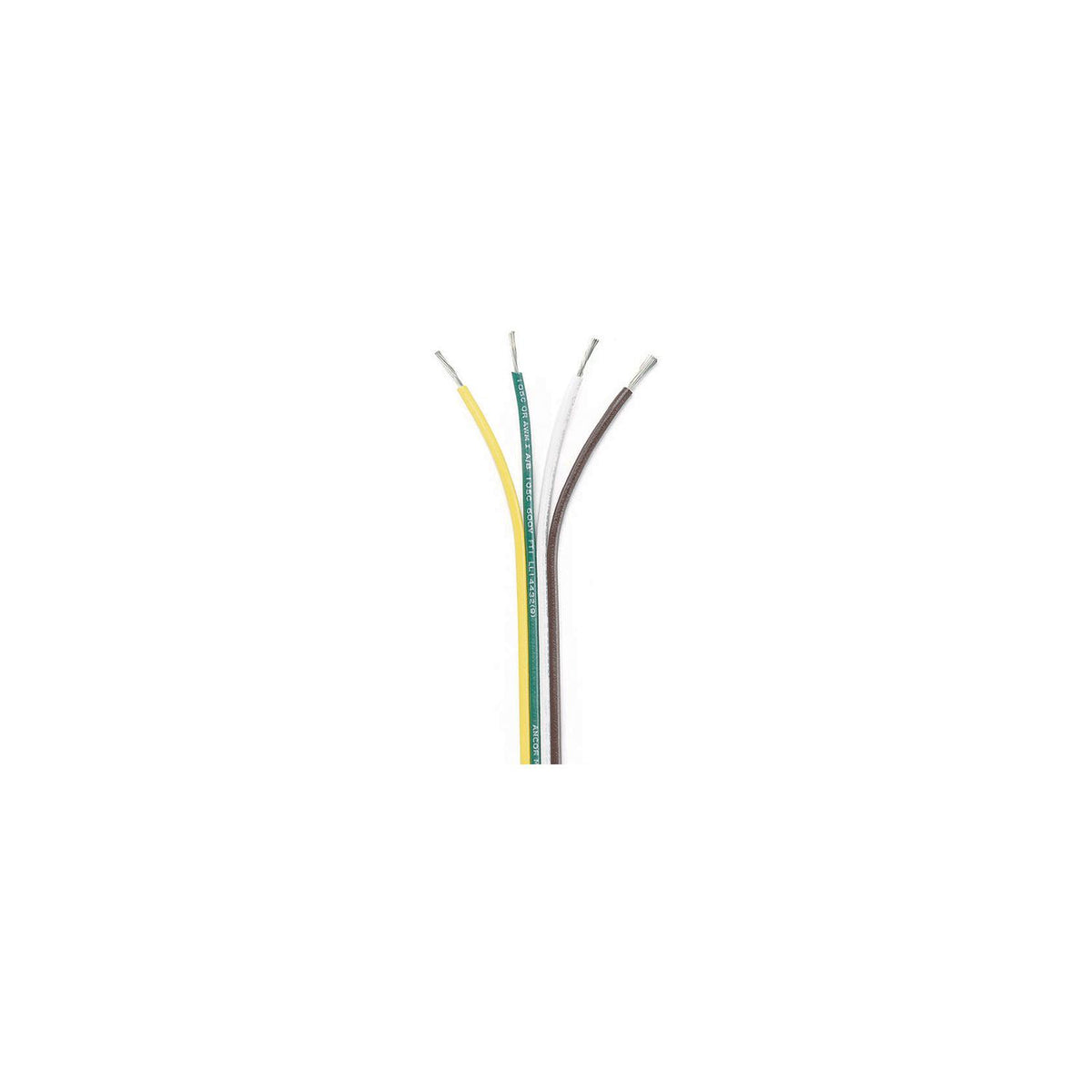 Ancor 154510 Marine Grade  Tinned Copper White Flat Signal Cable, 16/4 AWG, 100', Brown/Green/White/Yellow