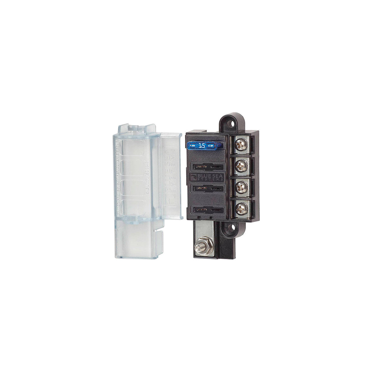 Blue Sea Systems ST Blade Compact Fuse Block - Common Source, 4 Circuits