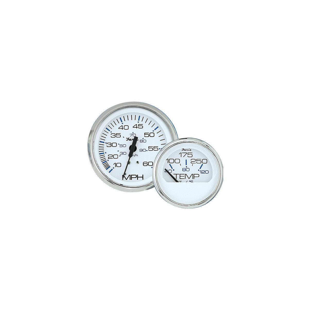 Faria Chesapeake SS White 4" Gauge - Tachometer, 6000 gas inboard & I/O engines