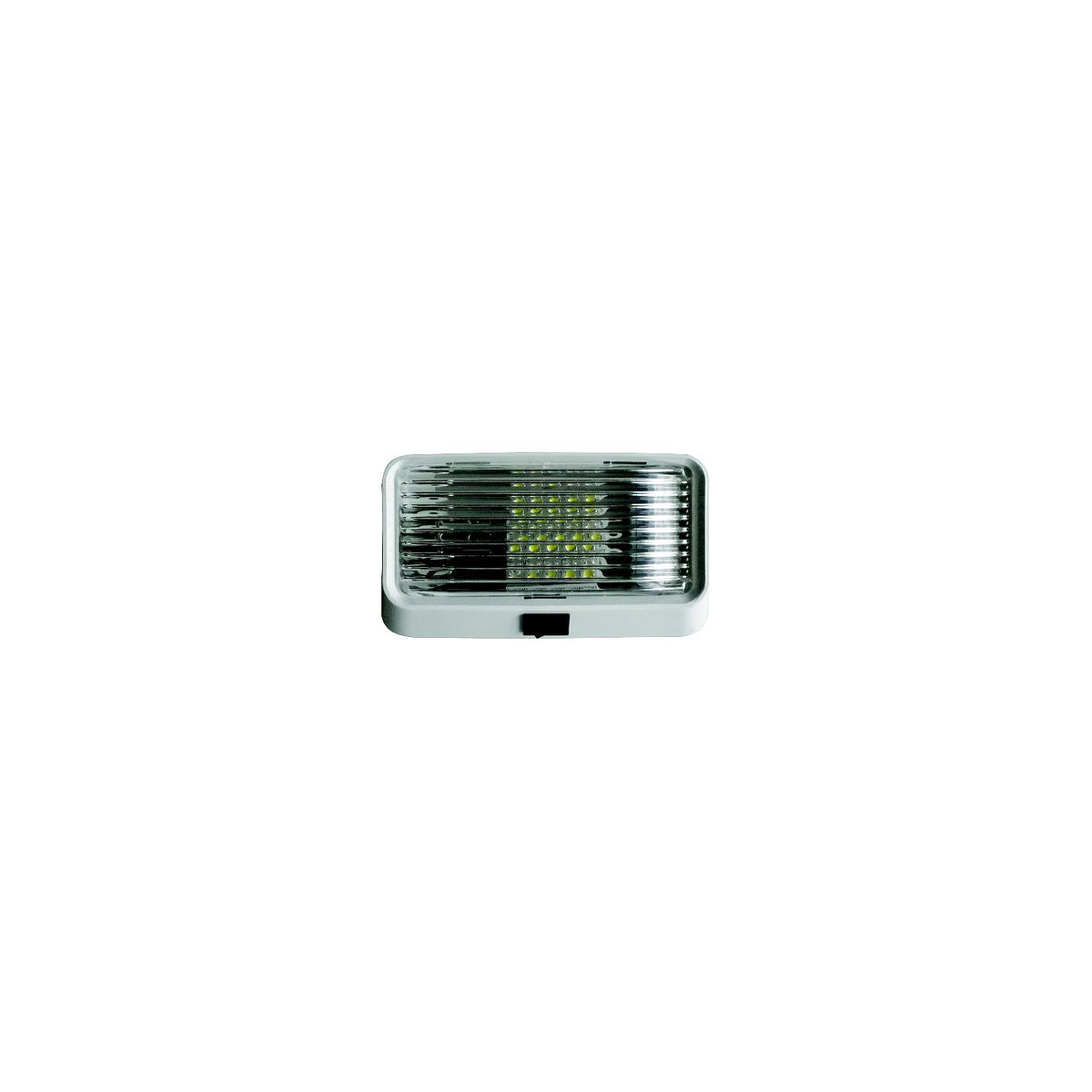 Valterra DG52723VP LED Surface Mt. Porch Light w/Switch, Rectangular, White w/Clear Lens
