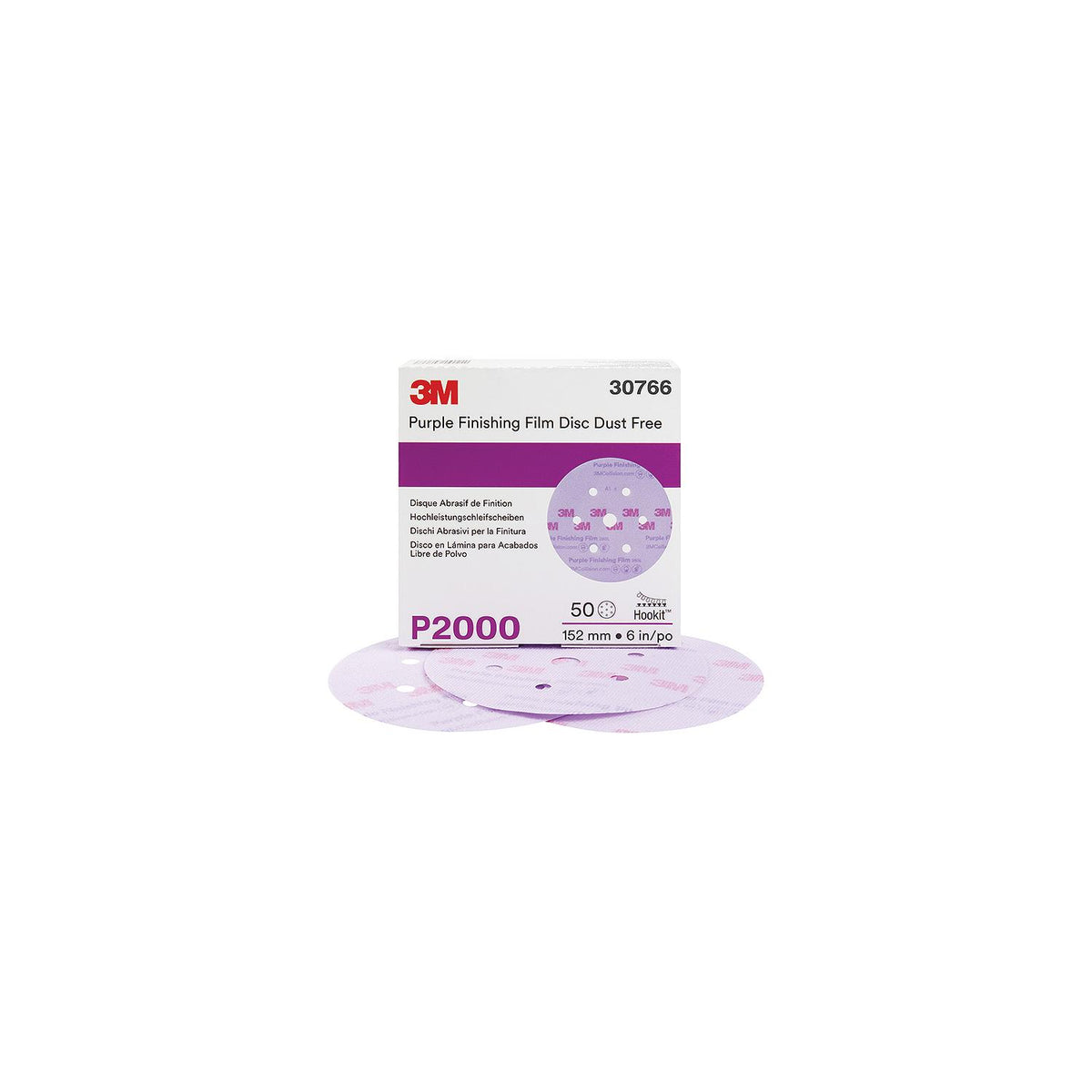 Hookit  Purple Dust-Free Finishing Film Discs, 50/box