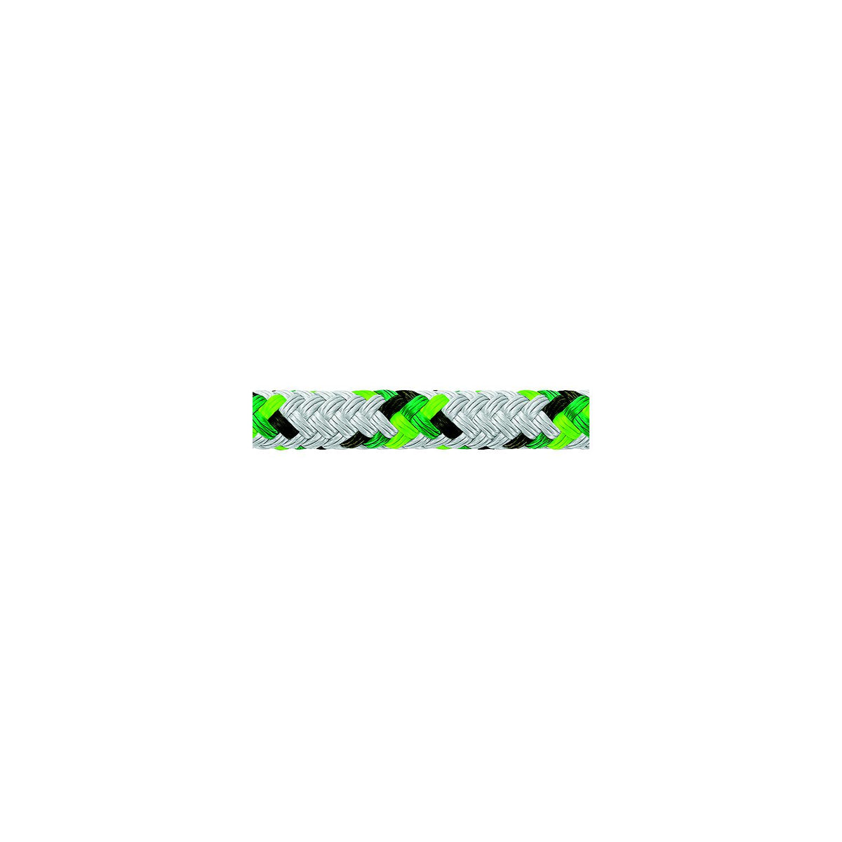 Samson 435020505030 XLS3 Yacht Braid, 5/16" (8mm) x 500', White w/Green Tracer