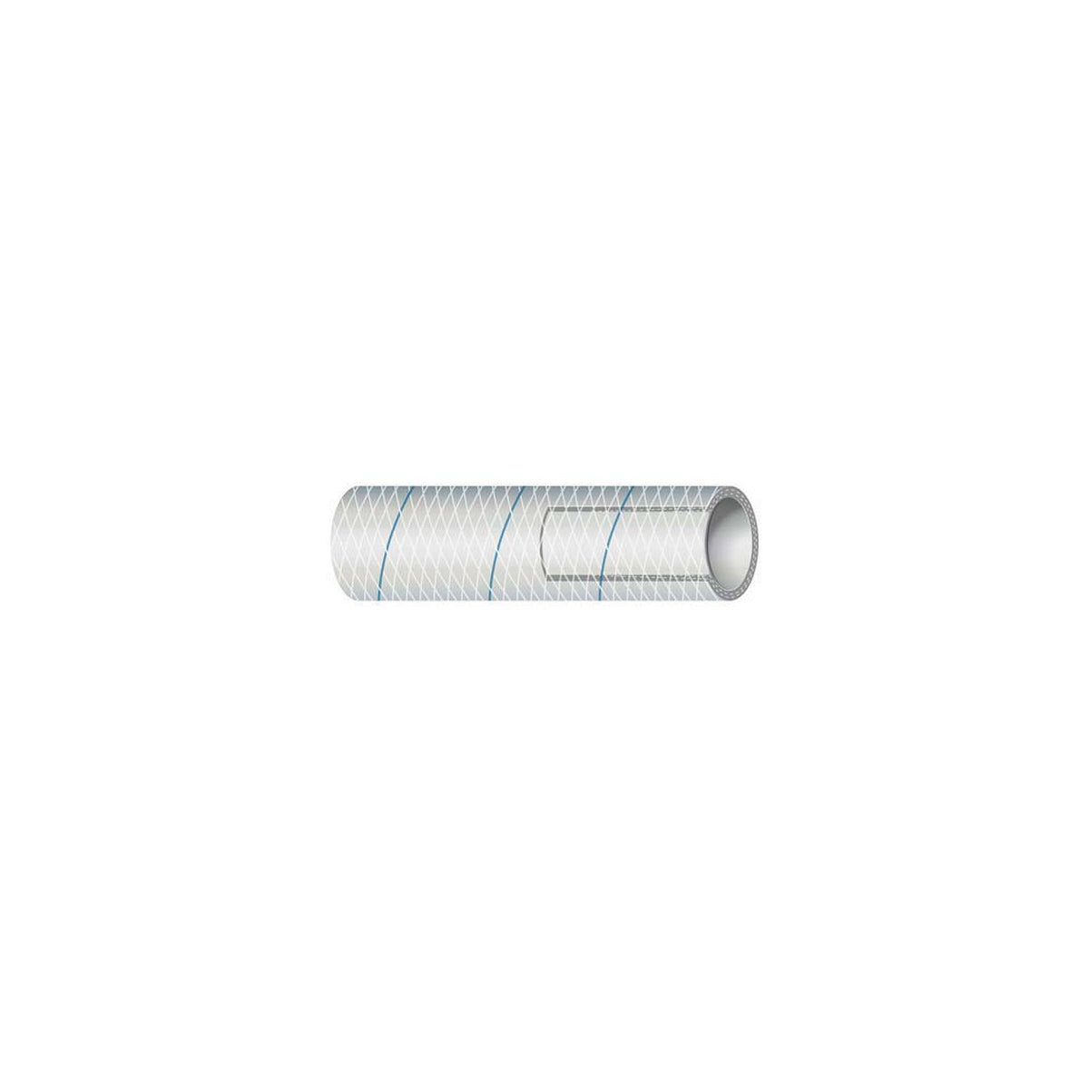 Shields Marine Hose Clear Reinforced Series 164 PVC Tubing with Blue Tracer