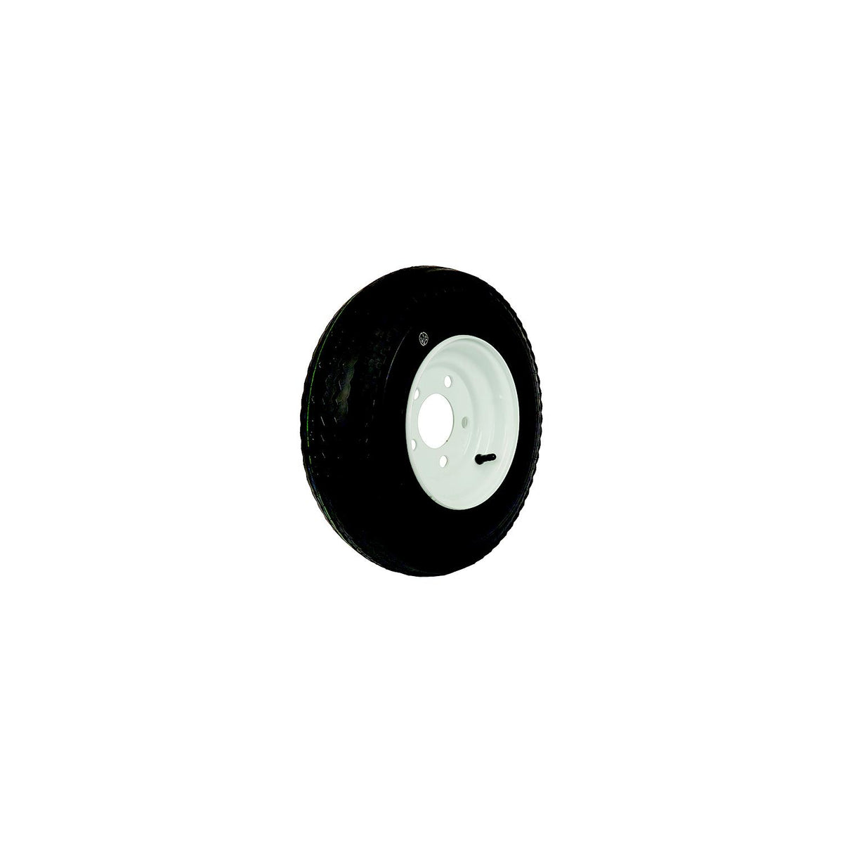 Loadstar Bias Tire and Wheel (Rim) Assembly K353 480-12 5 Hole 4 Ply, White, Conventional