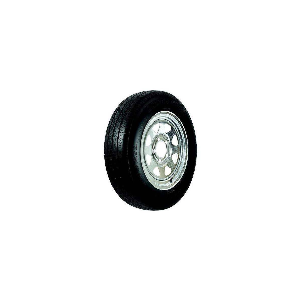 Loadstar Bias Tire and Wheel (Rim) Assembly KR25 ST145/R-12 5-Hole 8 Ply, Galvanized, Spoke
