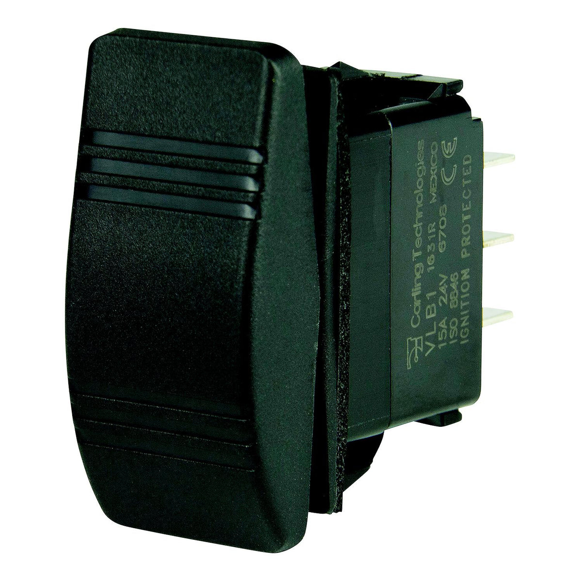 BEP 1001809 Weather Resistant Contura Dimmer Rocker Switch, (On)-Off-(On), DPDT, 1/4" Blade Terminals