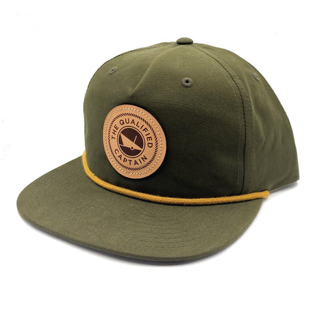 Qualified Captain Leather Patch Rope Hat