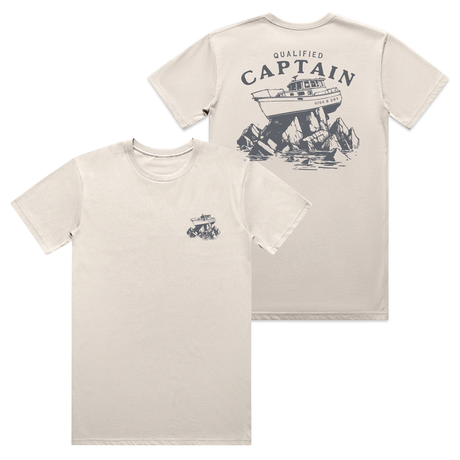 Qualified Captain On Rocks Bone T-Shirt