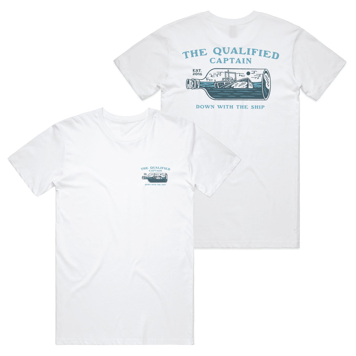 Qualified Captain  Mayday Bottle T-Shirt
