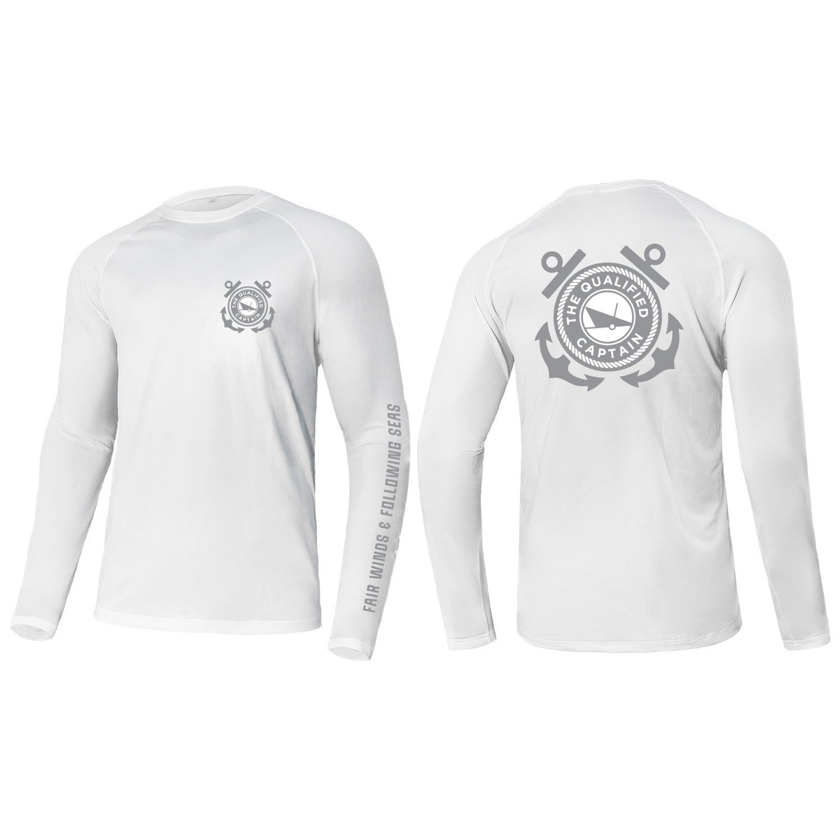 Qualified Captain Sun Crew Long Sleeve White